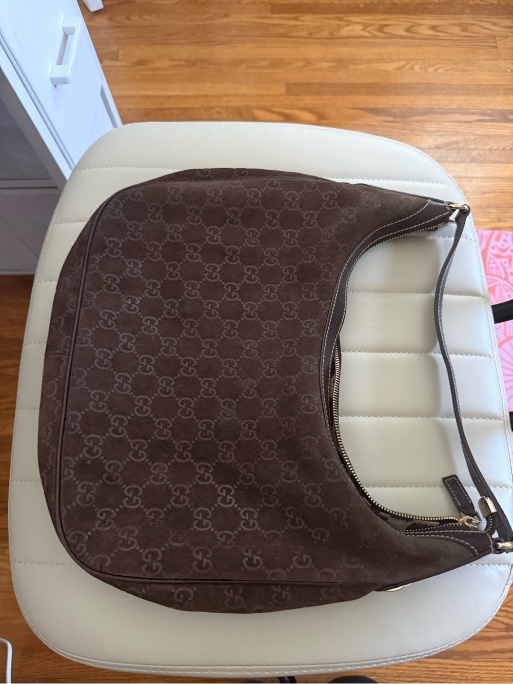 Vintage Gucci Brown Suede Bag